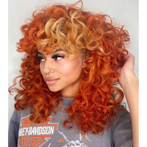 Fall Hair Colors For Short Curly Hair, Spring Color Hair Ideas, Spring Hair Color Trends 2024 Black Women, Orange Hair Color Ideas, Mommy Hair, Expensive Brunette, Orange Hair Color, Ombre Curly Hair, Color Block Hair