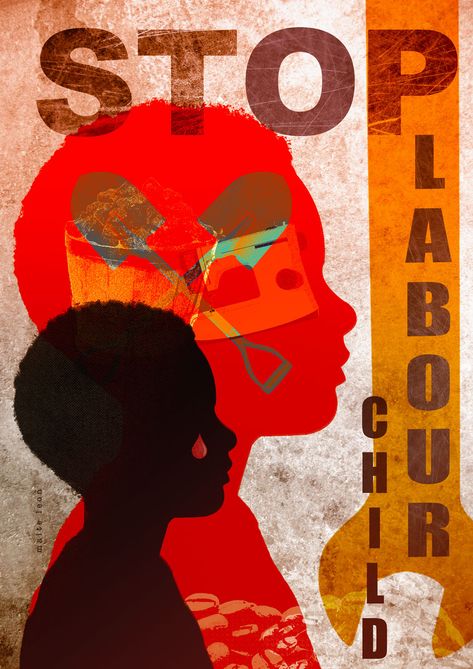 Poster to raise awareness against Child Labour Social Awareness Illustration, Social Awareness Poster Illustration, Poster For Awareness, Awarness Ideas Poster, Anti Child Labour Day Poster, Child Labour Poster Creative, Childrens Rights Poster, Child Rights Poster, Social Awareness Posters Drawing