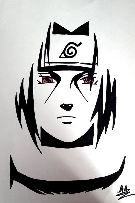 Itachi Uchiha Artwork W&B. Tato Naruto, Naruto Drawings Easy, Naruto Sketch Drawing, Arte Peculiar, Itachi Uchiha Art, Naruto Sketch, Drawing Stencils, Getting A Tattoo, Naruto Drawings