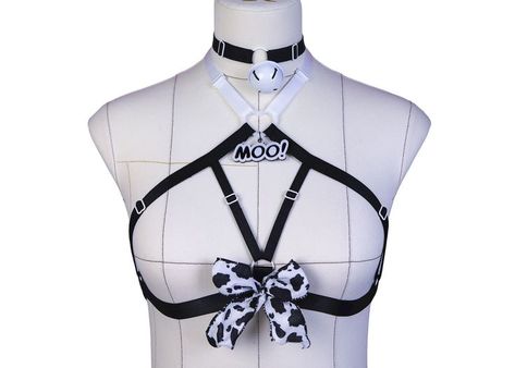 handmade art petplay harness cosplay cutecore anime cow choker collar bell Anime Cow, Cutecore Anime, Top Cow, Cow Bell, Choker Collar, New Release, Handmade Art, Choker, Cow