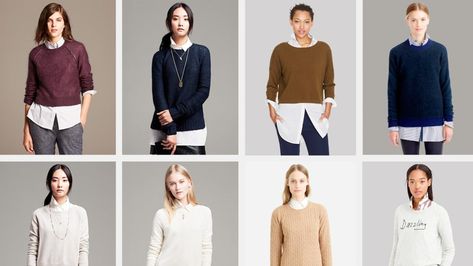 A Field Guide to Layering Sweaters and Button-Ups | Verily Sweater Over Dress Shirt, Shirt Under Sweater, Layering Sweaters, Silky Shirt, Layered Sweater, Sweater Layering, Sweater Trends, Fashion Trends Winter, Mens Fashion Classy