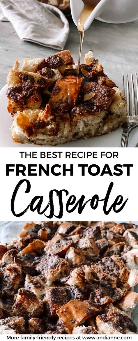 Cinnamon French Toast Casserole. This is the best recipe! It's so easy to make crazy delicious! Your family is going to love this recipe, it's perfect to serve to guests for an easy make-ahead breakfast or brunch. #frenchtoast #casserole #familyfriendly #breakfast #familyfood Best Overnight French Toast Casserole, Cinnamon Baked French Toast, Overnight French Toast Casserole, Recipes With Coconut Cream, Awesome French Toast Recipe, French Toast Casserole Recipe, French Toast Casserole Easy, Baked French Toast Casserole, French Toast Casserole Overnight