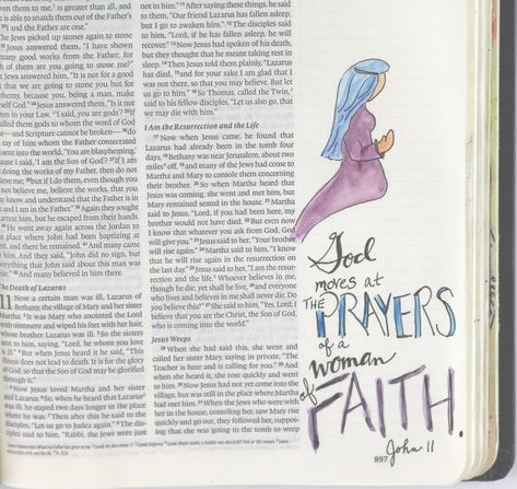 John 11 Bible Journaling, Bible Journaling John, John Bible, Study Books, Study The Bible, Bible Study Books, Bible Illustrations, Kids Art Supplies, Bible Study Journal