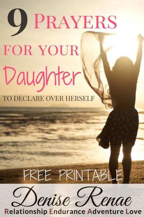 Having prayers for your daughter to declare over herself is a powerful tool for her to gain confidence in herself and in the Lord. Plus FREEBIE included! #deniserenae #prayersforyourdaughter #raisinggodlydaughters #declarationsforkids #printables #hisgracegirls Prayer For My Daughter, Faith Books, Prayer For Daughter, Prayers For My Daughter, Raising Daughters, Biblical Parenting, Spiritual Warfare Prayers, Christian Motherhood, Lysa Terkeurst