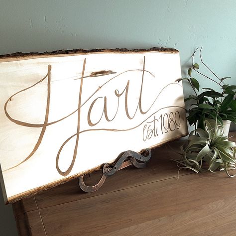 Wood-Burning Basics You Should Know Before Trying Pyrography - Scorch Marker Rustic Wedding Signs Diy, Diy Wedding Signs, Scorch Marker, Beginner Wood Burning, Wooden Signage, Wood Burning Stencils, Rustic Chalkboard, Wedding Signs Diy, Anniversary Sign