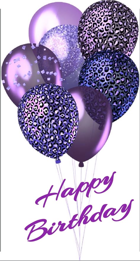 Purple Happy Birthday Balloons, Happy Birthday Purple Image, Pretty Birthday Wishes, Happy Birthday Images For Women, Happy Birthday In Purple, Happy Birthday Purple, Happy Bday Wishes, Balloons Purple, Cool Happy Birthday Images