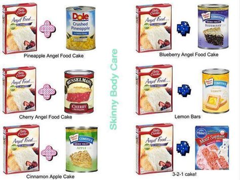 Easy Cake Recipe Combinations from Boxed Mixes and Canned Fruit Rockcrok Recipes, 2 Ingredient Cakes, Pineapple Angel Food, Angel Food Cake Mix Recipes, Pampered Chef Recipes, Gateaux Cake, Angel Cake, Dessert Cake Recipes, Cake Mix Recipes