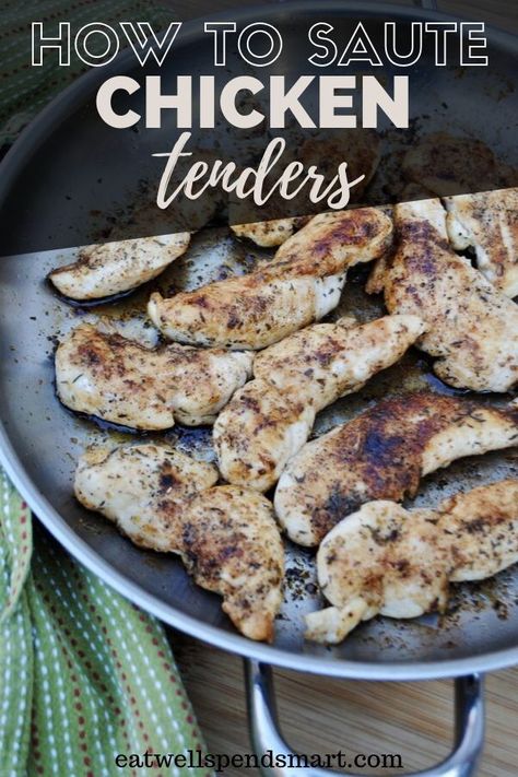 Learn how to sauté chicken tenders for an easy weeknight meal.  #chicken #frugal #easy #dinner Sauteed Chicken Recipes, Sauté Chicken, Paleo Chicken Dinner, Staple Meals, Profile Recipes, Sautéed Chicken, Simple Supper, Bread Dressing, Food On A Budget