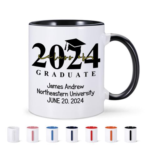 PRICES MAY VARY. 【CLASS OF 2024 GRADUATION GIFTS】: This custom mug is good graduation gift for her,him,men,women,girls,boys,daughters,sons,brother,sisters,granddaughter,grandson,nephew,niece,cousin,kids,child,children,teenage students,classmates,roommates.Design a graduation cup gift just need to click the "Customize Now" button,input your text.Whether it's for personal use or as gifts for best friends,schoolmates or classmates this class of 2024 graduation mugs are bound to become a treasured k Graduation Cup, Boyfriend Graduation, Boyfriend Graduation Gift, Phd Graduate, Graduation Cups, Best Graduation Gifts, Master Degree, 2024 Graduation, College Friends