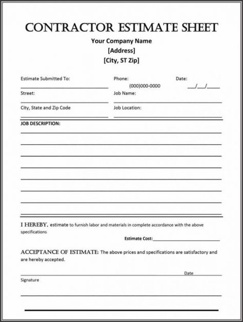 Example of construction estimate form estimate template construction bids concrete driveway estimate template sample. Concrete driveway estimate template, Project scoping and forecasting are a vital tool for just about any business. The range of your job may want to c... Roofing Contract, Contractor Contract, Free Proposal Template, Construction Bids, Estimate Template, Peoria Illinois, Construction Contract, Housing Development, Business Proposal Template