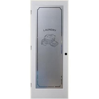 ReliaBilt White 1-Panel Solid Core Frosted Glass Wood Pine Single Prehung Door (Common: 32-in X 80-in; Actual: 33.375-in x 81.3125-in) at Lowe's. Get the look you want with a Reliabilt decorative glass interior door which comes in a number of designs that will compliment your homes architectural Glass Laundry Door, American Building, Laundry Door, Laundry Room Decor Ideas, Glass Interior Door, Decorative Doors, Glass Pantry Door, Glass Pantry, Oak Dining Room