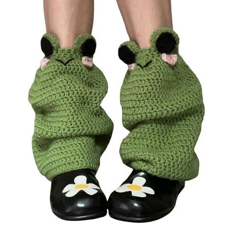 PRICES MAY VARY. Soft Material: Japnese kawaii leg warmers for women are made of woolen yarn, which is soft and skin-friendly, elastic, and brings you a comfortable feeling. Stylish Design: Contrasting color design, cute cartoon style, knitted frog leg warmers, crotchet strawberry leg cuffs, elastic cuff design to ensure a comfortable fit, fix the adult leg warmers on the legs, not easy to fall off, comfortable and warm, can bring you a good match. Fashion Matching: Leg warmers 80s that you can Mushroom Leg Warmers, Crochet Frog Leg Warmers, Cute Frog Clothes, Cute Crochet Leg Warmers, Cute Frog Outfits, Frog Leg Warmers, Leg Warmers Png, Frog Aesthetic Outfit, Frog Outfit Aesthetic