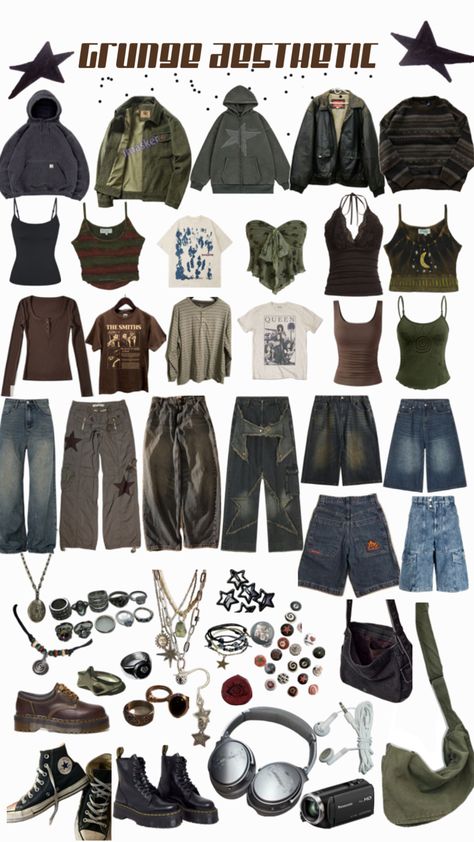 Grunge Outfit Collage, Street Style Outfits Casual, Alt Clothes, Grunge Outfit, Downtown Outfits, Outfit Collage, Swaggy Outfits, Really Cute Outfits, Clothes And Accessories