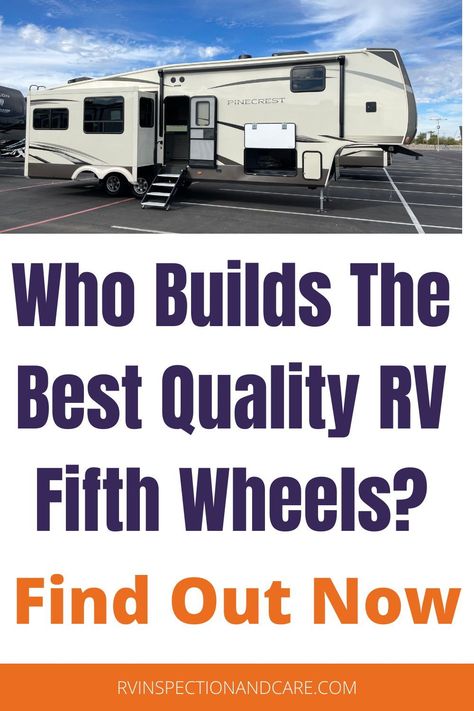 There are lots of brands and manufacturers to choose from when buying an RV fifth wheel. So how do you know which brands are known to produce a high quality product? In this article, a certified RV inspector provides a list of the best quality RV brands and manufacturers to choose from for your next fifth wheel. Don't miss it! #fifthwheels #rvbrands #rvmanufacturers Luxury Rv Living, Rv Gear, 5th Wheel Camper, 5th Wheel Trailers, Fifth Wheel Campers, Rv Travel Trailers, Fifth Wheel Trailers, Rv Maintenance, Class A Motorhomes