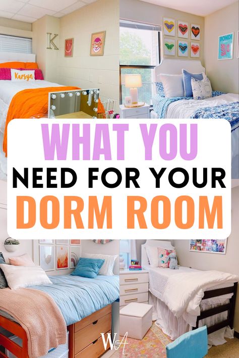 things you need for a college dorm room Dorm Storage Ideas, Dorm Room Storage Ideas, Dorm Room Themes, Dorm Closet, Room Storage Ideas, Dorm Hacks, Small Dorm Room, Cute Dorm, Small Dorm