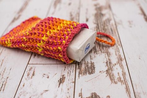 Knitted Pouches, Soap Sack, Knitted Gifts, Knitting For Charity, Soap Bag, Knitting Needles Sizes, I Cord, Seed Stitch, Pouch Pattern