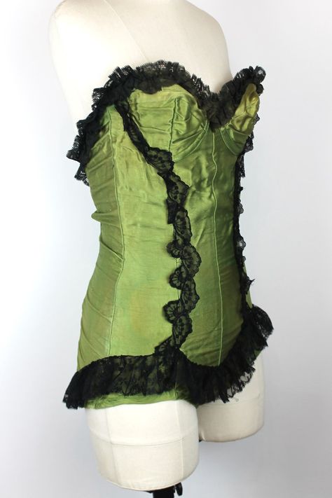 RARE 1960s Vintage Parisian Showgirl Costume by charmis, Green Retro Ballet Costume, French Burlesque Corset, Guepiere - Etsy Italy French Burlesque, Retro Burlesque, Burlesque Outfit, Showgirl Costume, Burlesque Corset, Vintage Burlesque, Vintage Parisian, Ballet Costume, Burlesque Costume