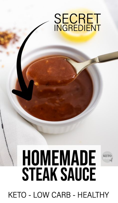 This Keto steak sauce is the perfect recipe for topping your yummy grilled to steaks. It adds flavor without piling on the carbs. Steak Toppings, Keto Steak, Steak Sauce Recipes, Dairy Free Keto Recipes, Keto Sauces, Easy Steak, Low Carb Sauces, Steak Sauce, Healthy Diet Recipes