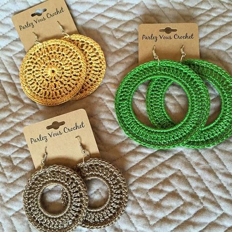 Crochet Boho Earrings, Hairband Crochet, Diy Hairband, Lidia Crochet Tricot, Crochet Scrunchies, Crochet Jewlery, Make Things Happen, Crochet Bedspread Pattern, Crochet Jewelry Patterns