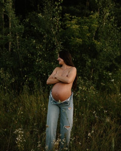 So lucky to photograph this beautiful momma 🖤 just one week before her due date. This session was after a massive rainfall, so the bugs were abundant and path to get to this location was flooded 🙈. But we made it, and magic was made 🥹 I loved this session & this beautiful couple 🤍 grateful to be trusted with such special life moments. //sunset maternity session, maternity session field, maternity session Barrie // Aquarium Maternity Photos, Bush Maternity Photoshoot, Maternity Sheet Photos, Dirt Road Maternity Pictures, River Maternity Pictures Couples, Maternity Photography Field, Pregnant Camping, Diy Maternity Photos Outdoors, Second Pregnancy Photoshoot