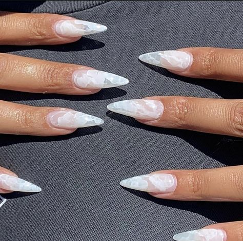 #nails White Cloudy Nails, Cloudy Nails, Rock Nails, Kylie Nails, Euphoria Nails, Orange Nail Polish, Hot Pink Nails, Instagram White, White Nail Designs