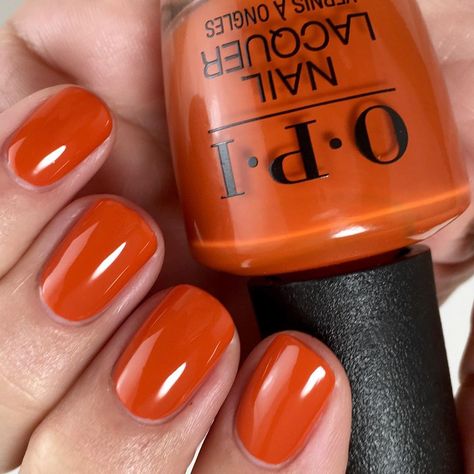 Orange Sns Nails Designs, Opi Orange Nail Polish, Dark Orange Nails Fall, Fall Nails Opi, Opi Colors, Orange Nail Polish, Orange Nail, Nail Polish Colors Fall, Manicure Colors