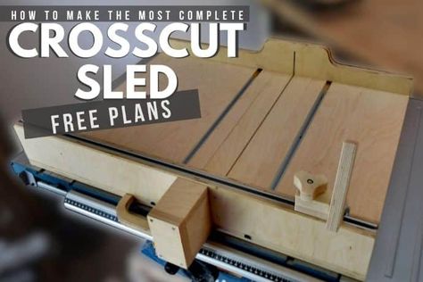 Download the free plans and learn how to make a crosscut sled with lots of possibilities. This table saw jig is a must-have for your woodworking workshop. Tablesaw Jigs, Barbeque Ideas, Table Saw Crosscut Sled, Router Box, Crosscut Sled, Cross Cut Sled, Woodworking Jig Plans, Router Sled, Table Saw Sled