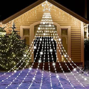 ✨ Create Memories: The soft, radiant glow of Waterfall Lights creates the perfect backdrop for creating cherished memories with family and friends. It's the magic of the season brought to life. Christmas Star Lights Outdoor, Waterfall Lights, Christmas Light Show, Holiday String Lights, Star String Lights, Star Lights, Outdoor Christmas Tree, Icicle Lights, Tree Lights