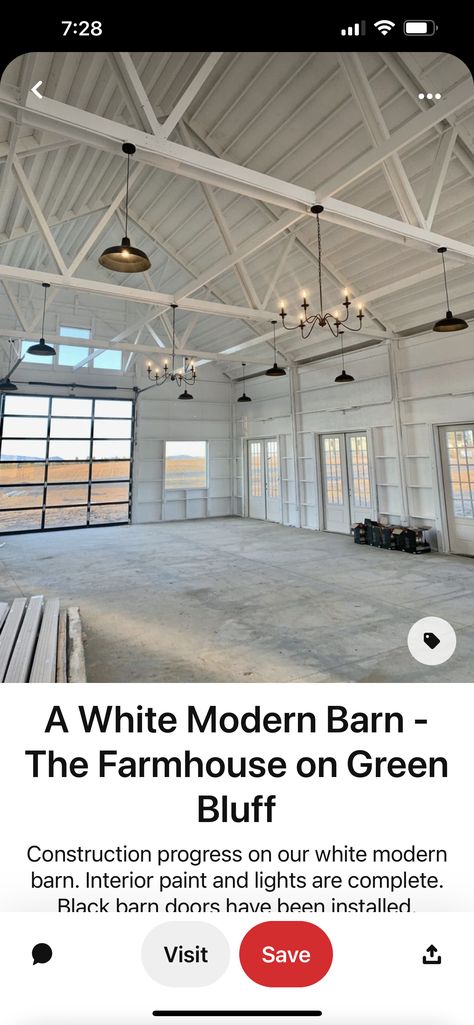 Barndominium Lighting Interior, Pole Barn Interior, Barn Gym, Barndominium Interior, Barndominium House, Metal Beam, Future Space, Shop Garage, Barn Interior