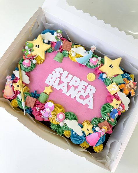 Super Mario but make it girly 👑 #peaches#princesspeachcake#cake#supermario#supermarkiocake#cakesofig#lasvegas#lasvegascakes | Instagram Super Girly Birthday Cake, Princess Peach Birthday Cupcakes, Princess Peach Photoshoot, Princess Peach Sheet Cake, Girly Mario Birthday, Mario Party Cupcakes, Mario Peach Birthday Party, Super Mario Girl Birthday Party, Mario Birthday Party Girl