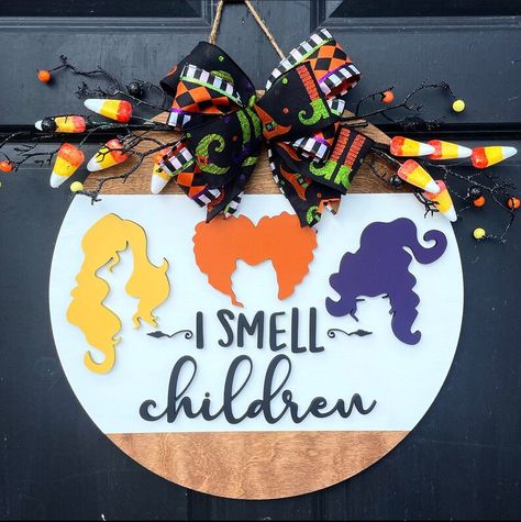 Hocus Pocus Door Sign, Hocus Pocus Door, Halloween Plates, I Need Coffee, Wooden Welcome Signs, Halloween 3, Need Coffee, Kids Halloween, Outdoor Signs