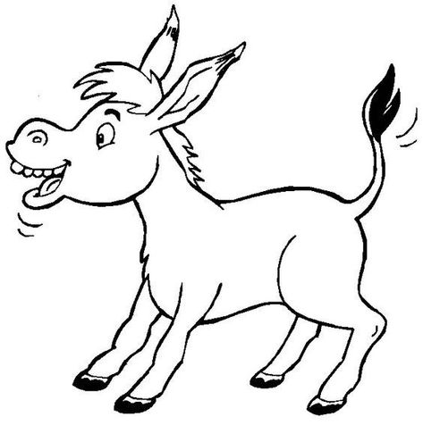 Donkey Images, Donkey Drawing, Farm Animal Coloring Pages, Horse Coloring Pages, Easy Coloring Pages, Animal Embroidery, Horse Coloring, Animal Coloring Pages, Color Therapy