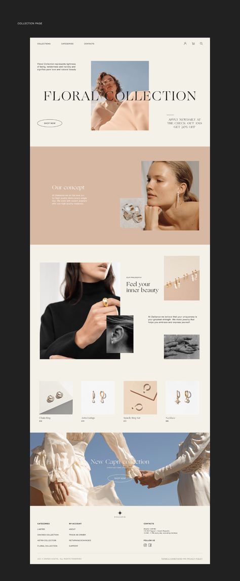 Jewelry Lookbook Layout, Fashion Website Layout, Jewel Branding, Fashion Brand Website, Jewelry Branding Design, Jewelry Store Branding, Jewellery Branding, Jewelry Website Design, Jewelry Websites