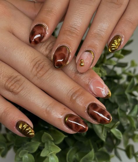 Fall essence nails ��🍂🤎 Jelly Fall Nails, Fall Nails Black Women, Earthy Nails, Black Nails, Nails Inspiration, Acrylic Nails, Nails