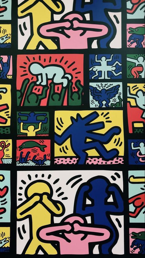 Cute And Easy Art, Keith Haring Art, Haring Art, Arte Doodle, Future Wallpaper, Hypebeast Wallpaper, Graphic Novel Art, Abstract Art Wallpaper, Phone Wallpaper Patterns