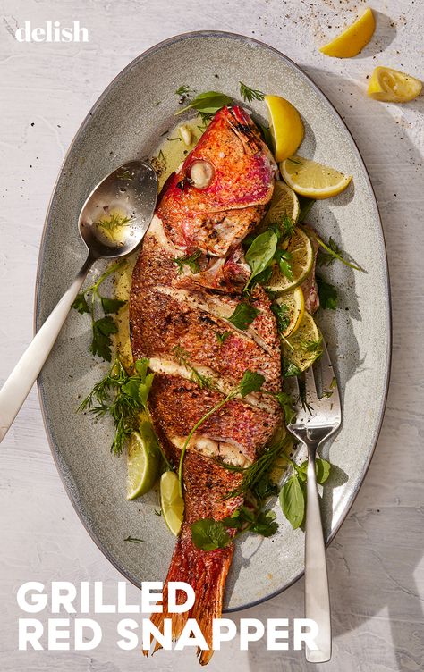 Whole Snapper Recipes, Whole Red Snapper Recipes, Whole Red Snapper, Grilled Red Snapper, Red Snapper Recipes, Snapper Recipes, Snapper Fish Recipes, Snapper Fish, Grilled Seafood Recipes