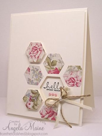 Hexagon Cards, 카드 디자인, Hello Cards, Punch Cards, Handmade Greetings, Cards For Friends, Hello Friend, Creative Cards, Paper Cards