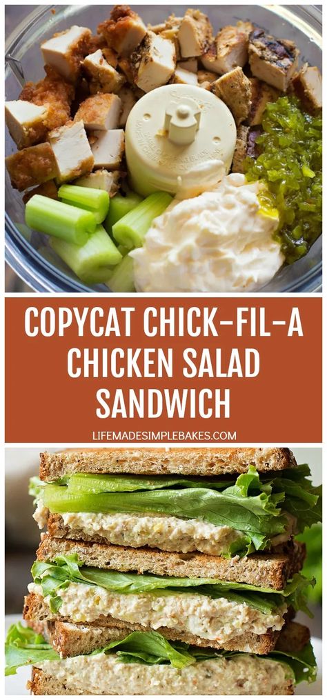 Classic Sandwiches, Life Made Simple, Copycat Chick Fil A, Chicken Salad Sandwich, Chops Recipe, Salad Sandwich, Chicken Salad Recipes, Chick Fil A, Food Processor