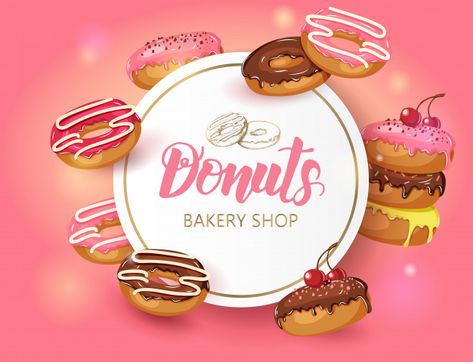 Best Donut Recipe, Donut Background, Donut Logo, Beauty Skin Quotes, Glazed Donuts, Beauty Logo Design, Pink Donuts, Donut Glaze, Butterfly Theme