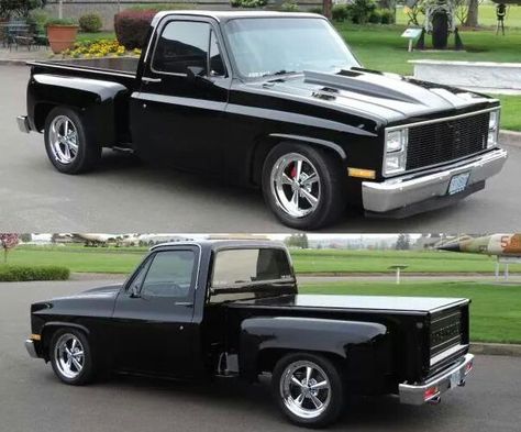 Love those mid 80's c10s Chevy C10 Stepside, 1985 Chevy C10, 85 Chevy Truck, C10 Stepside, Slammed Trucks, Chevy Stepside, Sport Truck, Lowered Trucks, C10 Chevy Truck