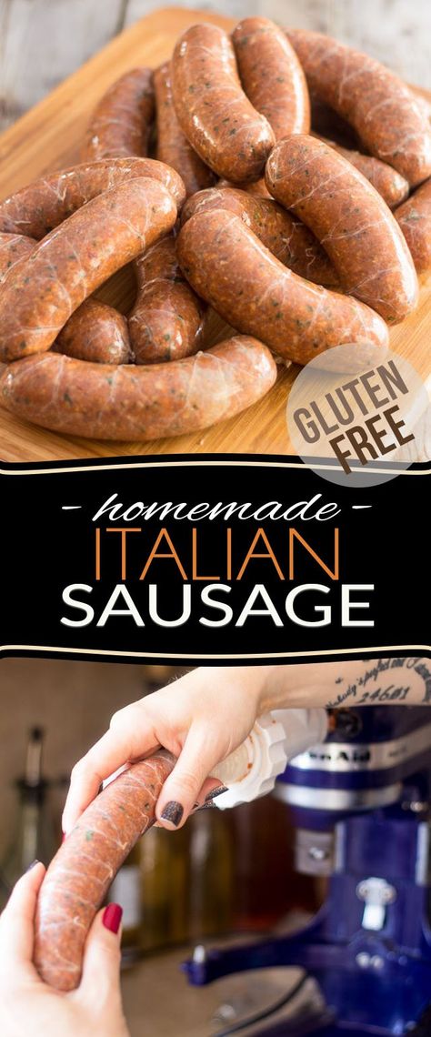 These Gluten Free Homemade Italian Sausages have all of the flavor, but none of the fillers! Try them once, you'll never go back - making your own all natural, healthy sausage at home isn't as complicated as you may think and will definitely earn you some well deserved bragging rights! Italian Board, Making Sausage, Homemade Italian Sausage, Sausage Making Recipes, Home Made Sausage, Pork Sausage Recipes, Italian Sausages, Homemade Sausage Recipes, Gluten Free Italian