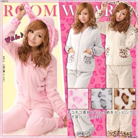 90s Asian Fashion, Fluffy Pajamas, Ganguro Girl, Hime Gal, Bruh Girl, Room Wear, 일본 패션, Kawaii Clothing, Cute Pjs