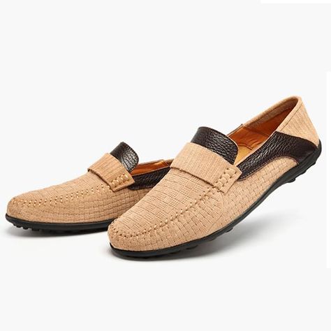 Men Woven Suede Splicing Doug Shoes Flat Slip On Casual Loafers - NewChic Mobile. Mens Loafers Casual, Shoes Sneakers Jordans, Professional Men, Italian Shoes, Casual Loafers, Leather Shoes Men, Shoe Closet, Chic Clothes, Mens Casual