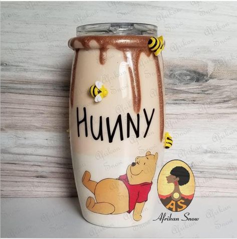 Pooh Decor, Woods Home, Winnie The Pooh Decor, Yeti Cup Designs, Tumblr Cup, Football Tumbler, Mason Jar Tumbler, Hundred Acre Woods, Resin Work