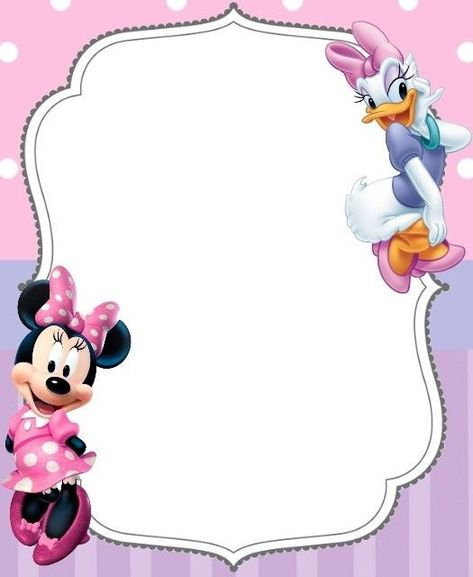 Mini Maus Pozivnice, Minnie And Daisy Birthday Invitations, Daisy Duck Party, Minnie Y Daisy, Minnie Invitations, Daisy Invitations, Butterfly Birthday Party Decorations, Cat Themed Birthday Party