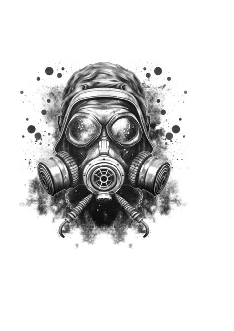 Hazmat Tattoo, Apocalypse Tattoo Ideas, Post Apocalyptic Tattoo, Wolf Tattoo Traditional, Apocalypse Tattoo, Gas Mask Tattoo, Micro Realism, Mask Drawing, Clever Tattoos