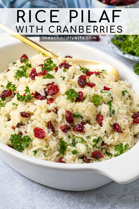 Rice With Cranberries Recipe, Cranberry Rice Pilaf, Christmas Rice Recipes, Rice Pilaf Recipe Easy, Wild Rice Recipes Side Dishes, Craisins Recipes, Cranberry Rice, Dried Cranberries Recipes, Easy Rice Pilaf