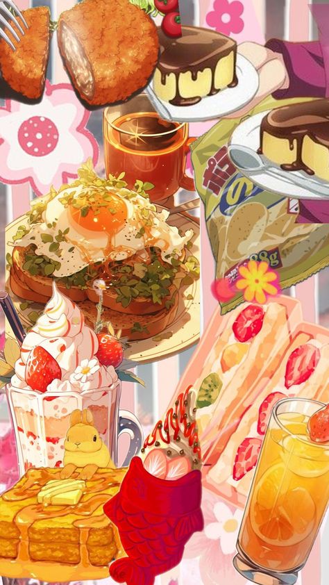 food! 🍰🍟🍵 but anime! Food Wars Aesthetic, Anime Dinner, Anime Food Recipes, Food Anime, Food Wars, Anime Food, Food Art, Cute Art, Graphic Design