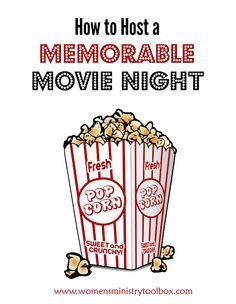 How to Host a Memorable Movie Night - Ideas and tips for hosting a movie night. Even includes free printable movie-themed icebreaker questions! From Women's Ministry Toolbox. Craft Ideas For Women, Ladies Movie Night, Ladies Ministry Ideas, Fellowship Ideas, Womens Ministry Events, Icebreaker Questions, Christian Women's Ministry, Outreach Ideas, Church Fellowship