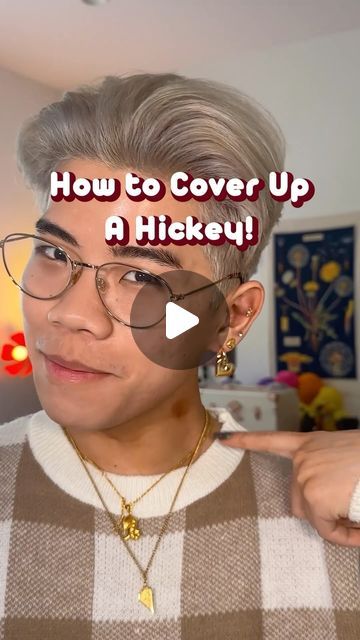 Frederic (Lorax of the Twinks) Chen <3 on Instagram: "How to Cover Up a Hickey 😋  More hickey representation, HICKEY RIGHTS! Seriosuly though if your workplace will judge you or your mom will send you back to the womb, here’s the steps:  1. Color corrector! You can use many options: blush, lipstick, eyeshadow whatever will have that peachy tone to it. (I used @hudabeauty color corrector) 2. Set with powder. 3. Full coverage foundation/concealer, less hydrating the better! (I used @hauslabs triclone concealer) 4. Set with powder and you’re now a glamazon ready for the runway  #explore #explorepage #makeuptutorial #makeuptips #hickey #makeuphacks #reels #reelsinstagram #lgbt #lgbtq #lgbtqia" How To Cover A Hickey With Makeup Tips, How To Hide A Hickey With Makeup, How To Cover A Hickey Fast, How To Cover Up A Hickey, How To Remove Hickey Fast, How To Get Rid Of Hickeys, How To Cover A Hickey With Makeup, How To Hide A Hickey, Hickey Removal Quick